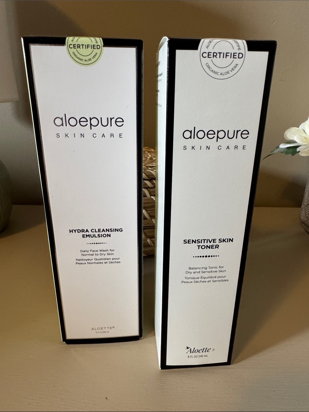 NEW Aloette Skin Care Sensitive Skin Toner & Hydra Cleansing Emulsion